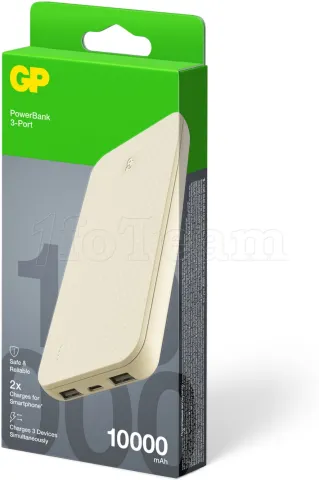 Photo de Batterie externe USB GP Batteries B+ - 10000mAh (Beige)