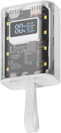 Photo de Batterie externe USB Mars Gaming MPK - 10000mAh (Transparent/Blanc)