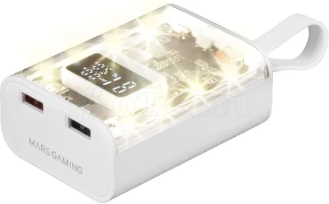 Photo de Batterie externe USB Mars Gaming MPK - 10000mAh (Transparent/Blanc)