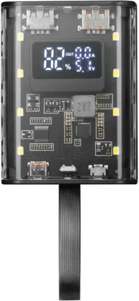 Photo de Batterie externe USB Mars Gaming MPK - 10000mAh (Transparent/Noir)