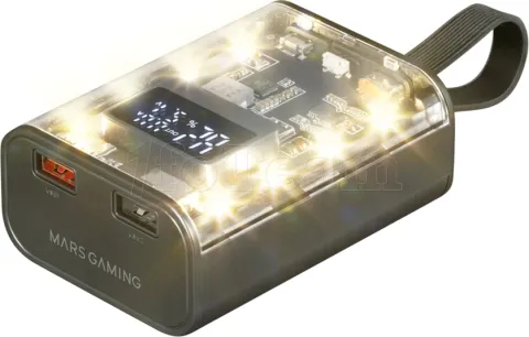 Photo de Batterie externe USB Mars Gaming MPK - 10000mAh (Transparent/Noir)