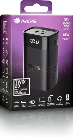 Photo de Batterie externe USB NGS Twix 20 - 20000mAh (Noir)