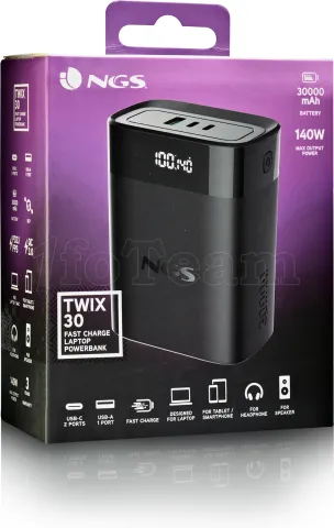 Photo de Batterie externe USB NGS Twix 30 - 30000mAh (Noir)
