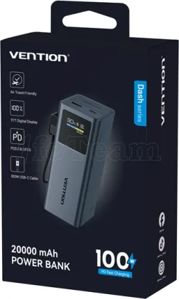 Photo de Batterie externe Vention FKCH0 20000mAh (Gris)