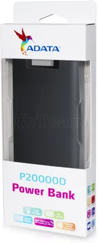 Photo de Batterie USB portable Adata Adata P20000D - 20000 mAh pour Tablettes / Smartphones (Noir)