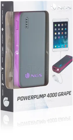 Photo de Batterie USB portable NGS Powerpump 4000 mAh pour smartphones (Gris/Violet)