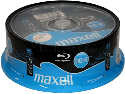 Photo de Blu-Ray Maxell 25 Go 4X Imprimable (Spindle de 25)