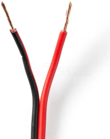 Photo de Bobine de câble haut-parleur Nedis 2x0,75mm² 15m (Noir/Rouge)