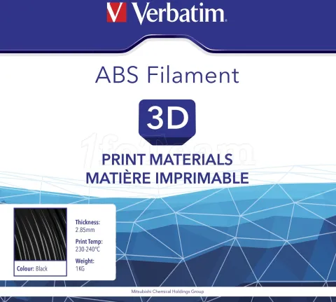 Photo de Bobine de Filament ABS Verbatim 1,75 mm - 1 Kg (Noir)