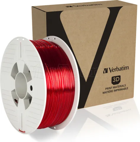 Photo de Bobine de Filament PET-G 3D Verbati Ø1.75mm - 1kg (Rouge Transparent)