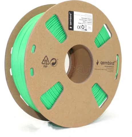 Photo de Bobine de Filament PLA 3D Gembird Vert Ø1.75mm - 1kg