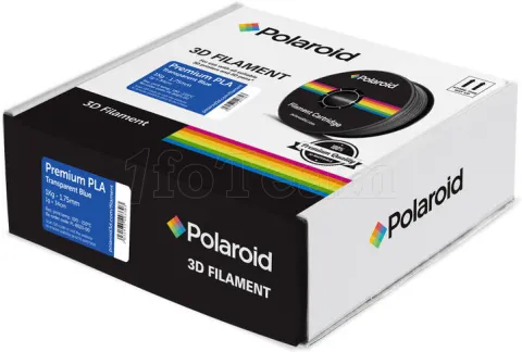 Photo de Bobine de Filament PLA Polaroid Premium 1,75 mm - 1Kg (Transparent Bleu)