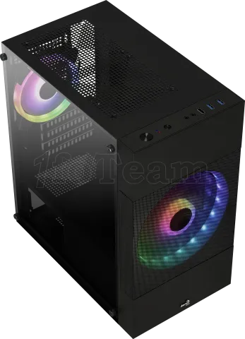 Photo de Boitier Cube Micro ATX AeroCool Atomic Lite RGB avec panneau vitré (Noir)