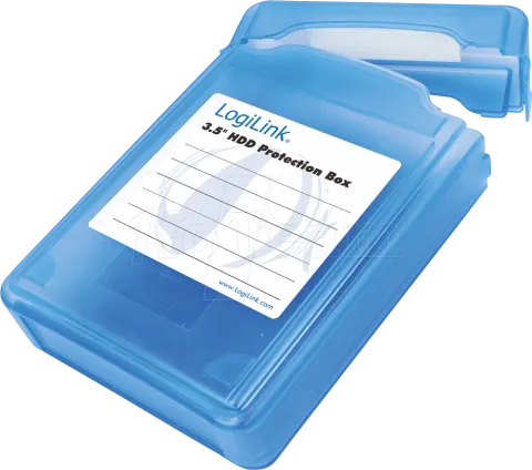 Photo de Boitier de protection LogiLink pour disque dur 3,5" (Bleu)