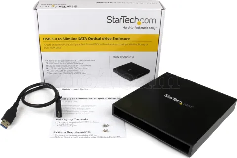 Photo de Boitier externe Startech SLSODDU33B USB 3.0 pour lecteur Blu-ray/DVD S-ATA en format slim