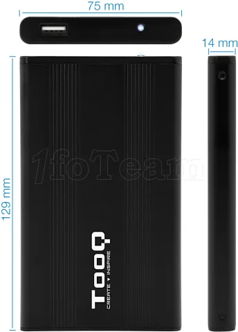 Photo de Boitier externe USB 2.0 TooQ TQE-2510 - S-ATA 2,5" (Noir)