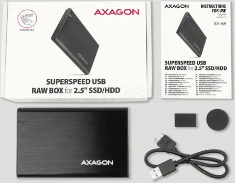 Photo de Boitier externe USB 3.0 Axagon EE25-A6M - S-ATA 2,5" (Noir)