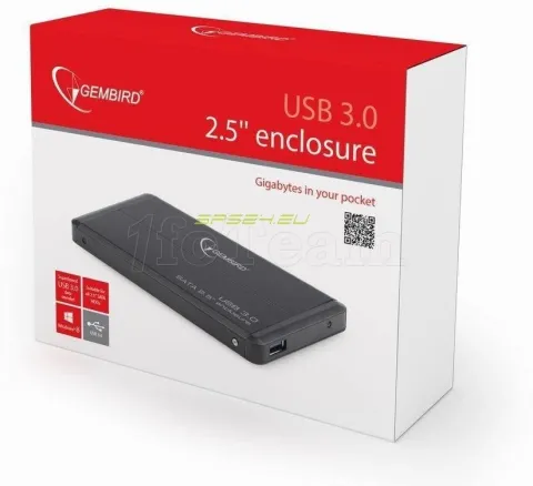 Photo de Boitier externe USB 3.0 Gembird EE2-U3S-2 - S-ATA 2,5" (Noir)