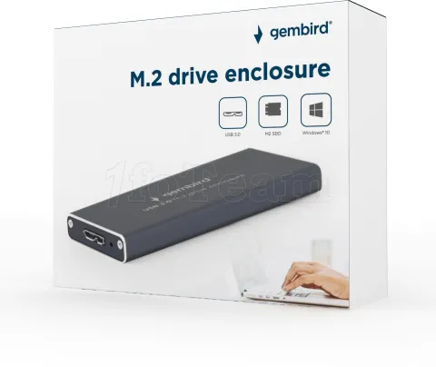 Photo de Boitier externe USB 3.0 Gembird - S-ATA M.2 Type 2280 (Noir)