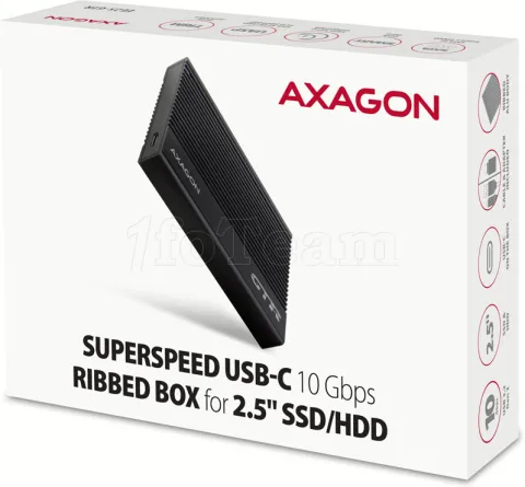 Photo de Boitier externe USB 3.1 Axagon EE25-GTR - S-ATA 2,5" (Noir)