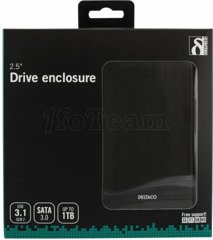 Photo de Boitier externe USB 3.1 Deltaco MAP-GD49C - S-ATA 2,5" (Noir)