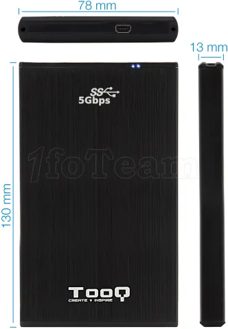 Photo de Boitier externe USB 3.1 TooQ TQE-2522 - S-ATA 2,5" (Noir)