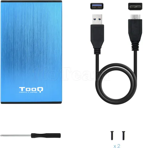 Photo de Boitier externe USB 3.1 TooQ TQE-2527 - S-ATA 2,5" (Bleu)