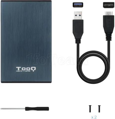 Photo de Boitier externe USB 3.1 TooQ TQE-2527 - S-ATA 2,5" (Gris)