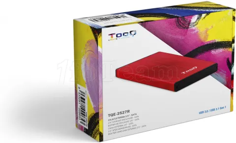 Photo de Boitier externe USB 3.1 TooQ TQE-2527 - S-ATA 2,5" (Rouge)