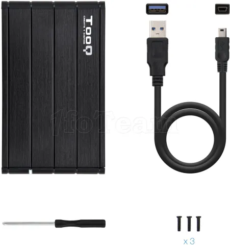 Photo de Boitier externe USB 3.1 TooQ TQE-2530 - S-ATA 2,5" (Noir)