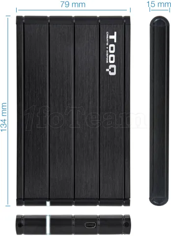 Photo de Boitier externe USB 3.1 TooQ TQE-2530 - S-ATA 2,5" (Noir)