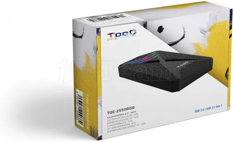Photo de Boitier externe USB 3.1 TooQ TQE-2550 RGB - S-ATA 2,5" (Noir)