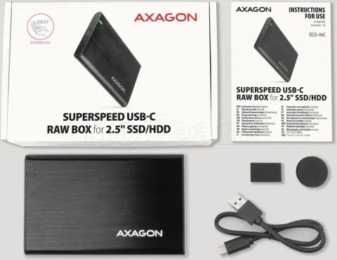 Photo de Boitier externe USB 3.2 Axagon EE25-A6C - S-ATA 2,5" (Noir)