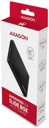 Photo de Boitier externe USB 3.2 Axagon EE25-SL - S-ATA 2,5" (Noir)