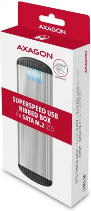 Photo de Boitier externe USB 3.2 Axagon EEM2-SA - S-ATA M.2 Type 2280 (Gris)