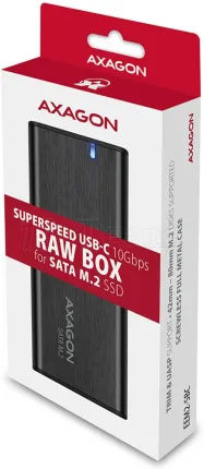 Photo de Boitier externe USB 3.2 Axagon EEM2-SBC - S-ATA M.2 Type 2280 (Noir)
