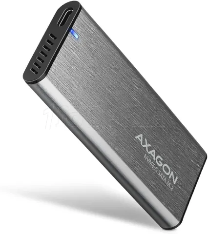 Photo de Boitier externe USB 3.2 Axagon EEM2-SG2 - S-ATA/NVMe M.2 Type 2280 (Argent)
