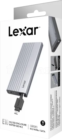 Photo de Boitier externe USB 3.2 Lexar E10 - S-ATA/NVMe M.2 Type 2280 (Argent)