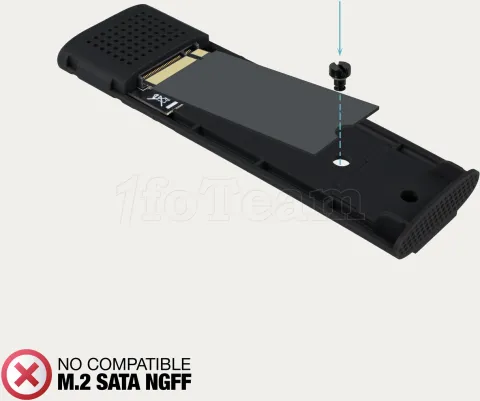 Photo de Boitier externe USB-C 3.1 Tooq Code - NVMe M.2 Type 2280 (Noir)