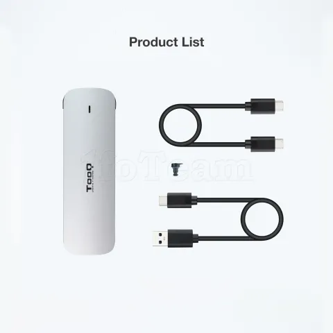 Photo de Boitier externe USB-C 3.1 Tooq TQE-2202 - S-ATA M.2 Type 2280 (Argent)