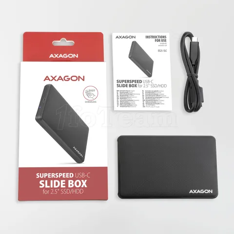 Photo de Boitier externe USB-C 3.2 Axagon EE25-SLC - S-ATA 2,5" (Noir)