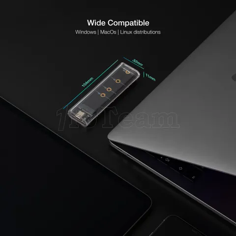 Photo de Boitier externe USB-C 3.2 Tooq TQE-2200 - M.2 NVMe Type 2280 (Transparent)