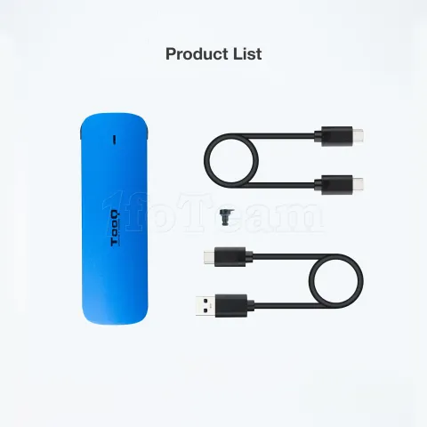 Photo de Boitier externe USB-C 3.2 Tooq TQE-2201 - NVMe M.2 Type 2280 (Bleu)
