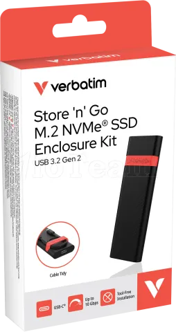 Photo de Boitier externe USB-C 3.2 Verbatim Store'n'Go - NVMe M.2 Type 2280 (Noir)