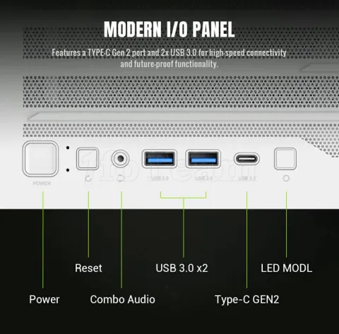 Photo de Boitier Grand Tour E-ATX Gamemax Leader 2 RGB avec panneau vitré (Blanc)