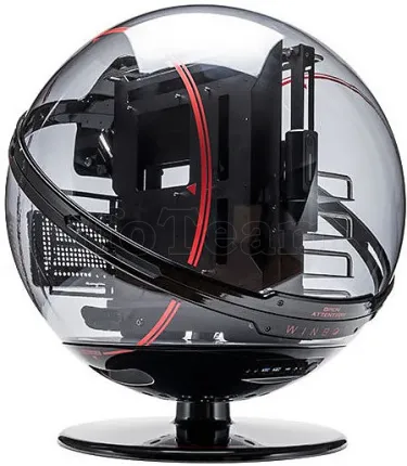 Photo de Boitier Grand Tour E-ATX In Win Winbot avec panneaux vitrés (Noir/Rouge)