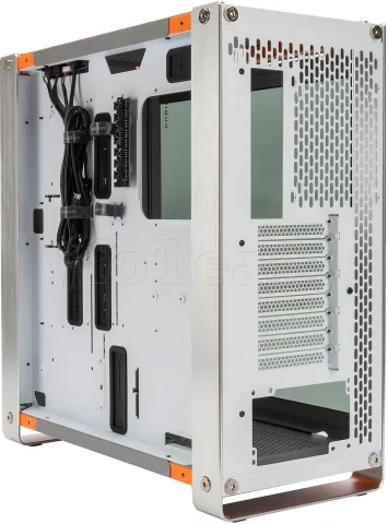 Photo de Boitier Grand Tour E-ATX InWin Dubili DIY avec panneau vitré (Argent/Orange)