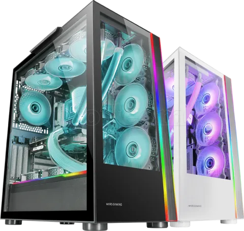 Photo de Boitier Grand Tour E-ATX Mars Gaming MC-Ultra RGB avec panneaux vitrés (Blanc)