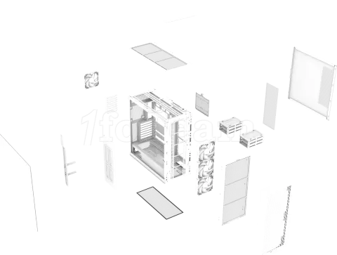 Photo de Boitier Grand Tour E-ATX Thermaltake AX500 avec panneau vitré (Blanc)