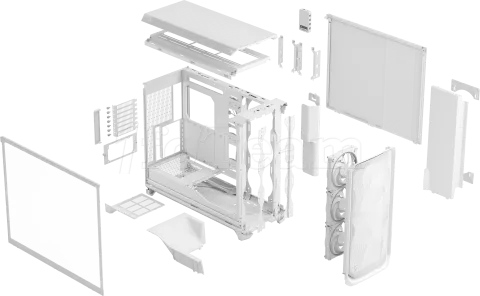 Photo de Boitier Grand Tour EE-ATX Fractal Design Meshify 3 XL RGB avec panneau vitré (Blanc)
